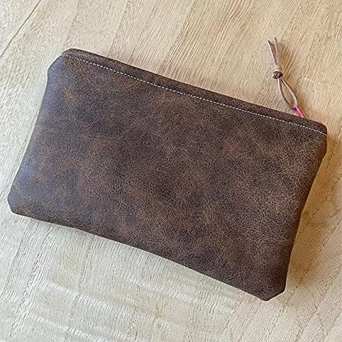 NAT Leathers | Brown Distressed 2 Tone Oily Faux Vegan Leather PU | 1 Yard 36 x - Image 7