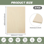 2 Pack Plywood Sheets, 17.1" x 23.6"x 0.2" Basswood Sheets | 5mm Basswood Craft - Image 2