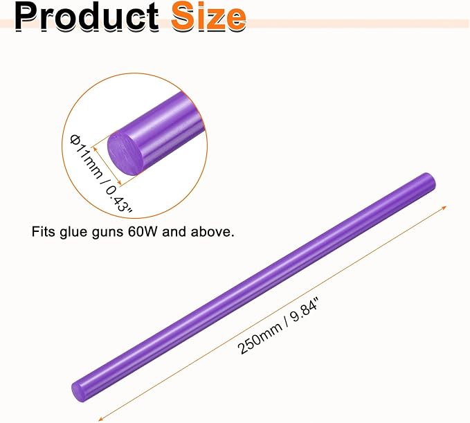 HARFINGTON 10pcs Hot Glue Sticks 0.43" Dia x 9.84" Long EVA Mini Hot Melt - Image 2