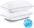 VVZ Cooling Bed Pillows King Size Set of 2, Shredded Memory Foam Pillows - Image 9