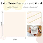 Tintnut Skin Tone Permanent Vinyl 8 Sheets 12x10in White Adhesive Vinyl | Solid - Image 2