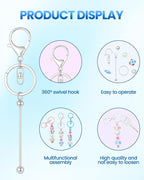 RQAYE 30pcs Beadable Keychains Keychain Bulk kit Cute Blank Bead Keychain Strip - Image 3
