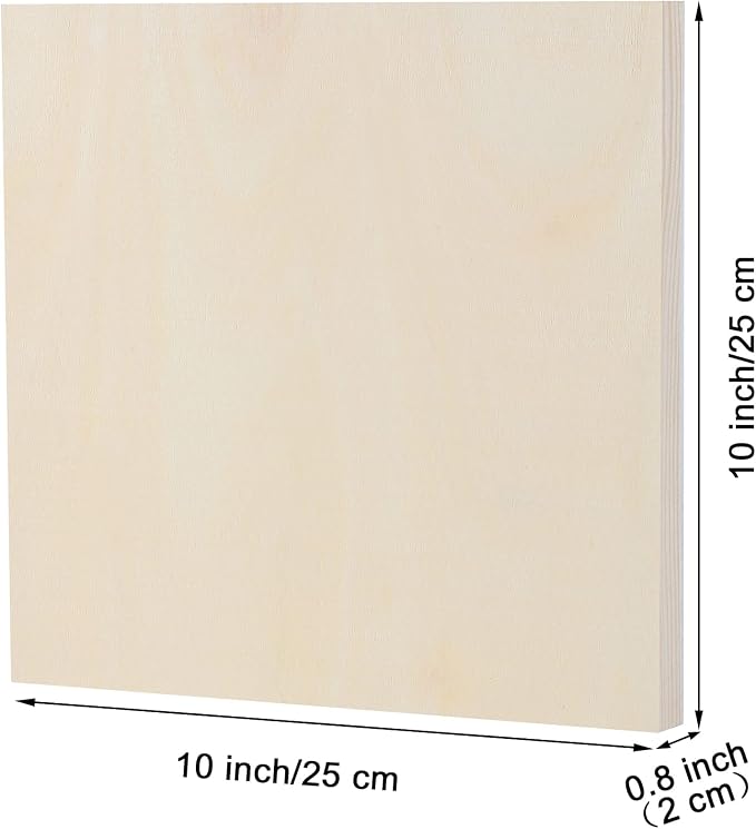ADXCO 8 Pack Wood Panels 10 x 10 Inch Unfinished Wood Canvas Wooden Panel Boards - Image 2