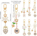 SUNNYCLUE 1 Box 156Pcs DIY 8 Sets Keychain Making Kit Bows Key Chain Charm Bead - Image 3
