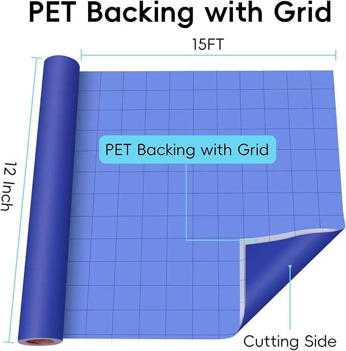 Aoder Permanent Adhesive Vinyl Roll 12" × 15FT, Matte Royal Blue | Sticker Vinyl - Image 3