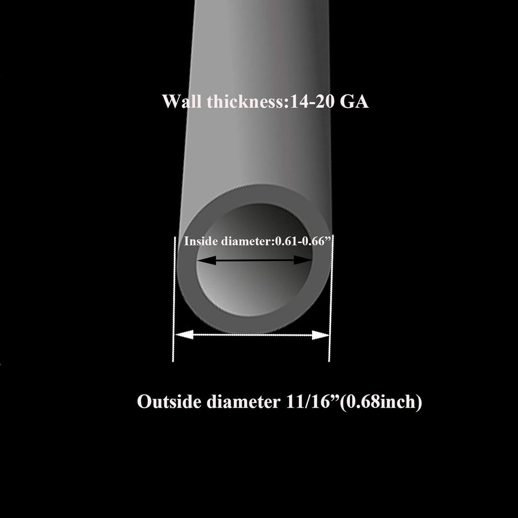 Furnigear Plastic Plugs Tubing End Caps Chair End Caps 11/16" Outside Bottom Round Tubing Caps Round Furniture Sliders Glides Black (Fit 0.61-0.66" Tube Inner Diameter, 40pack)