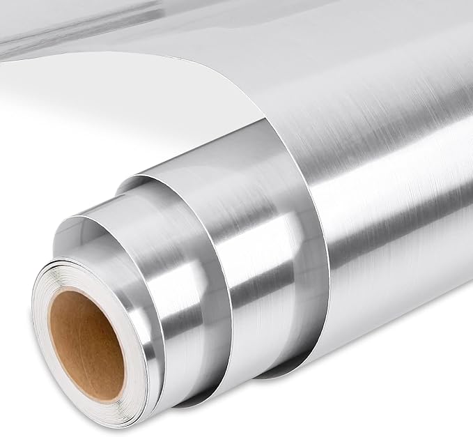 Prime Vinyl Permanent Vinyl, Brushed Silver Vinyl Compatible by PrimeVinyl