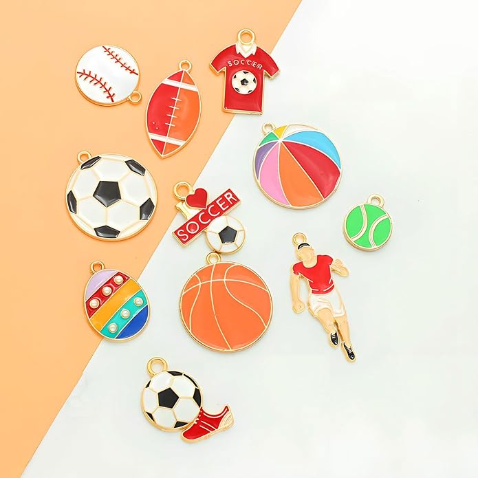 Bulk Gold Enamel Charms for Jewelry Making, Colorful Metal Charms Pendant for - Image 3
