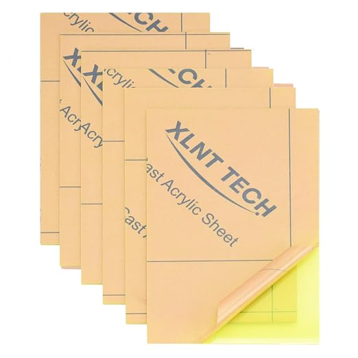 6 PCS Transparent Fluorescent Green Cast Acrylic Sheets 8" x 12" x 0.118" by MaterialsParts