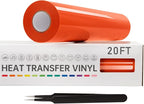 VinylRus Heat Transfer Vinyl-12” x 20ft Orange Iron on Vinyl Roll by VinylRus