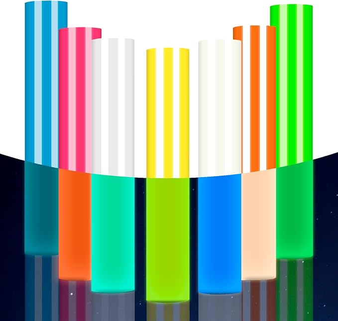 Glow in The Dark Puff Vinyl Heat Transfer Vinyl 7 Assorted Sheets by Venitor