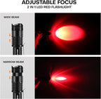 2 Pack Red Flashlight LED Single Mode Light 1 Mode LED Torch Scalable Red Light - Image 4