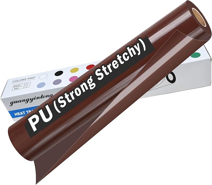 guangyintong Heat Transfer Vinyl Rolls 12" x 10ft, PU Chocolate HTV Vinyl by guangyintong