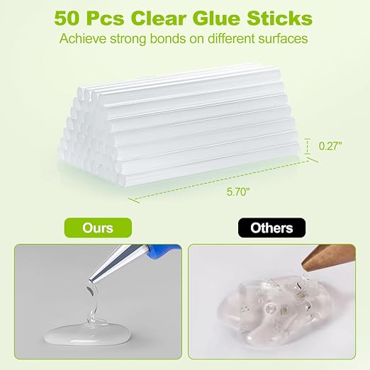 50 Pack Mini Hot Glue Sticks, Hot Glue Gun Sticks - Image 2