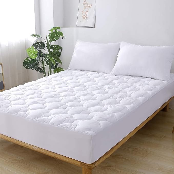 WhatsBedding Waterproof Mattress Pad Twin XL Size Cotton Top Down Alternative - Image 9