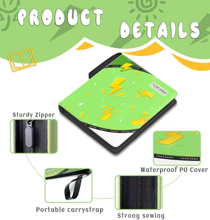 Trading Card Binder 4 Pocket, Card Binder 400 Pockets, Card Book Holder Cards - Image 3