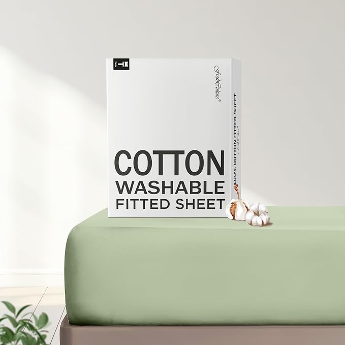 FreshCulture Pure Cotton Fitted Sheets Twin XL Size, 300 Thread Count Percale by FreshCulture