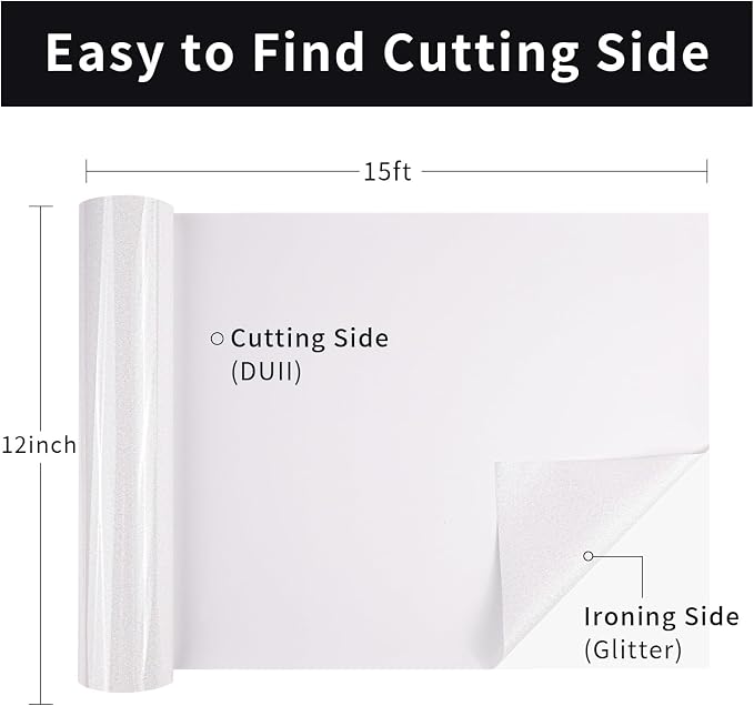 Glitter HTV Heat Transfer Vinyl, Sparkle HTV Compatible - Image 2
