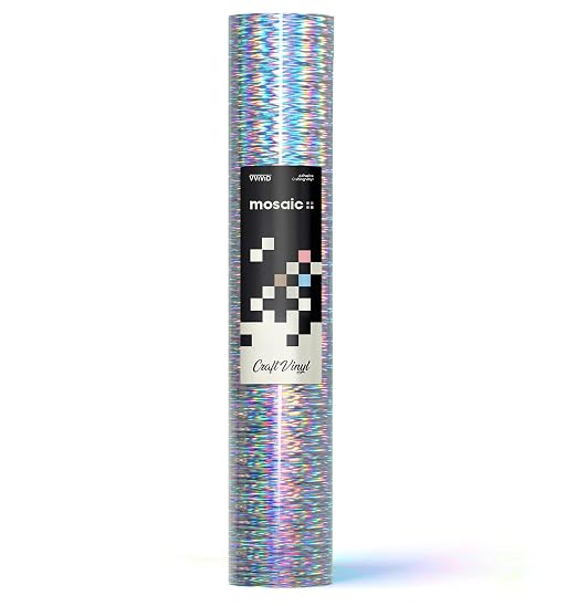 VViViD Mosaic+ Silver Brushed Holographic 1ft x 5ft Crafting Vinyl Crinkle-Free - Image 2