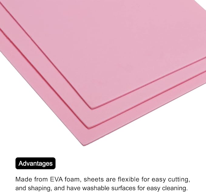 MECCANIXITY EVA Foam Sheets Pink 7.6 Inch x 5.9 Inch 2mm Thickness - Image 5