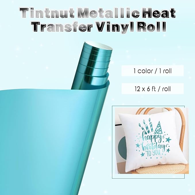 Tintnut Navy Blue Holographic HTV Vinyl Roll, easy cut & weed, stretch washable - Image 2
