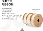 Vitalizart Ivory Cream Ribbon Organza Sheer Ribbon 1 inch x 30Yd Handmade - Image 2