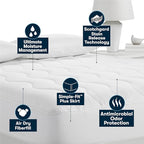 Serta Air Dry Extra Comfort Performance Fabric Quilted Mattress Pad, Cooling - Image 4