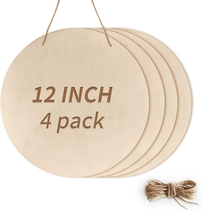 12 Inch Unfinished Wood Circles by Unknown
