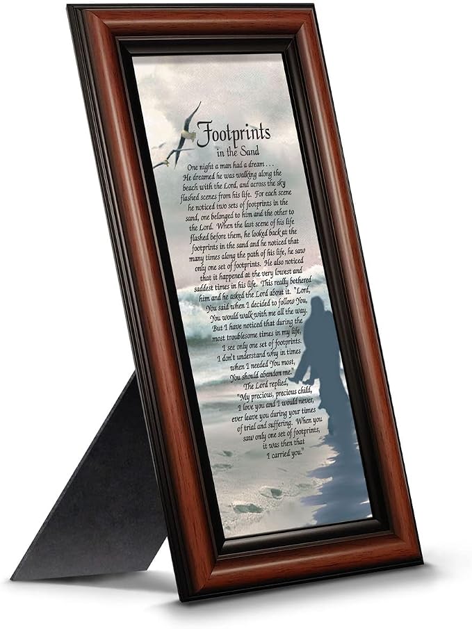 Footprints in the Sand Inspirational Wall Art, Beach Decor, Christian Gifts by CROSSROADSHOMEDECOR