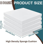 Frienda 6 Pack 3" X 20" X 20" Upholstery High Density Foam Cushion White - Image 2