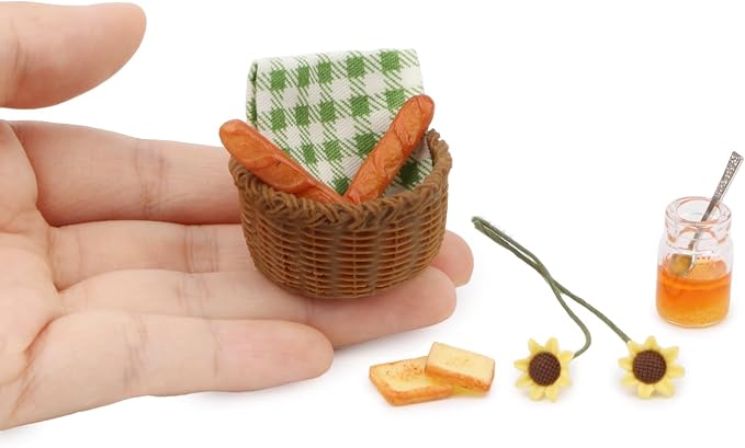 Miniature Food Dollhouse Accessories Garden Decor 1:12 Scale Bread Honey Picnic by Cuteminifulfillsallyourfantasiesabouttheminihomeinyourdreams