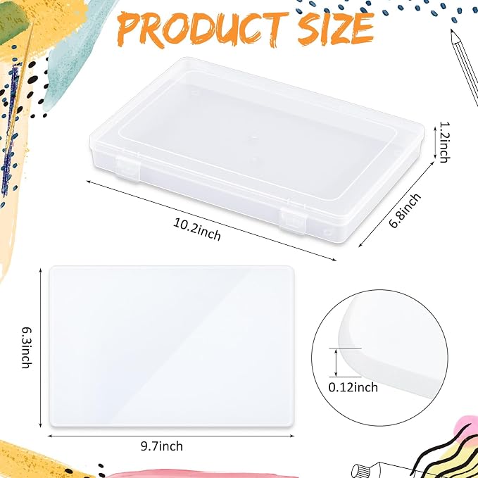 Nuanchu 1 Set Handy Glass Oil Paint Palette Included 10.2 x 6.8 x 1.2 Inches - Image 3
