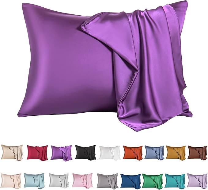Mulberry Silk Pillowcase for Hair and Skin, Standard Size Cooling Silk Pillow by SIYUAN