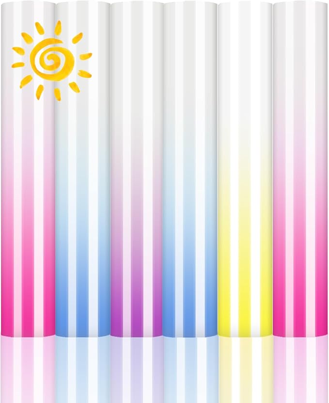 Color Changing Puff Vinyl Heat Transfer 3D Foaming Vinyl-6 Sheets 12''x 10'' by Venitor