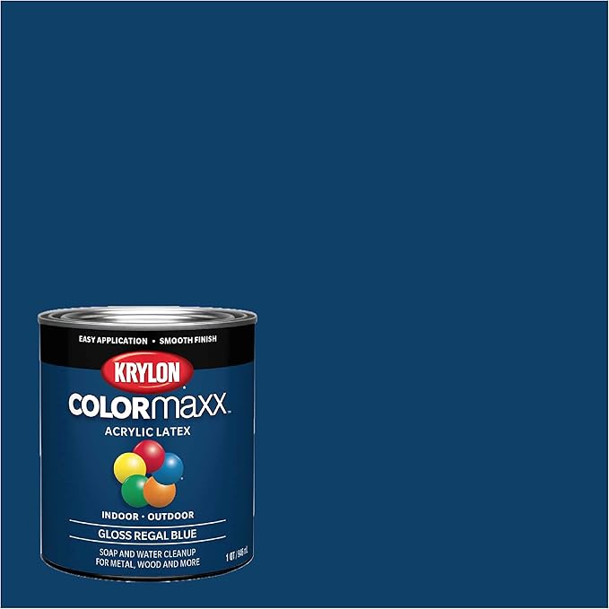 Krylon ColorMaxx Gloss Interior/Exterior Acrylic Latex Paint, Regal Blue - Image 2