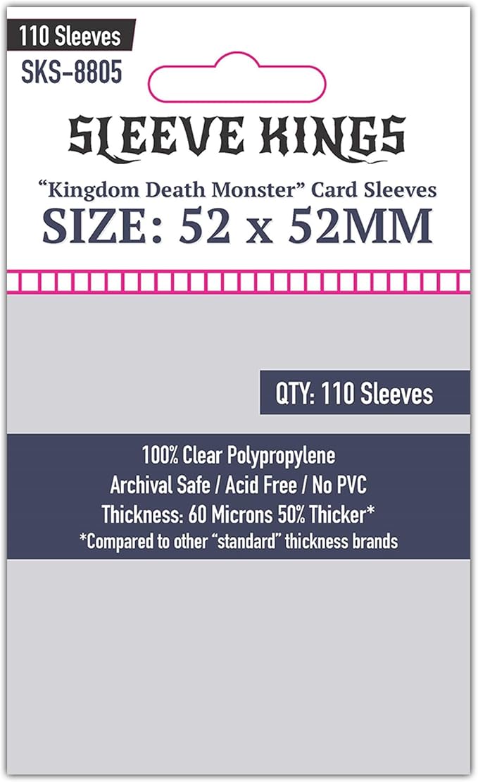 Sleeve Kings Kingdom Death Monster Compatible Card Sleeves 52x52mm – 110 Pack by SleeveKings