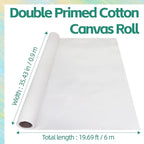 35.43in ×19.69ft Double Primed Cotton Canvas, Large Canvas Roll - Image 2