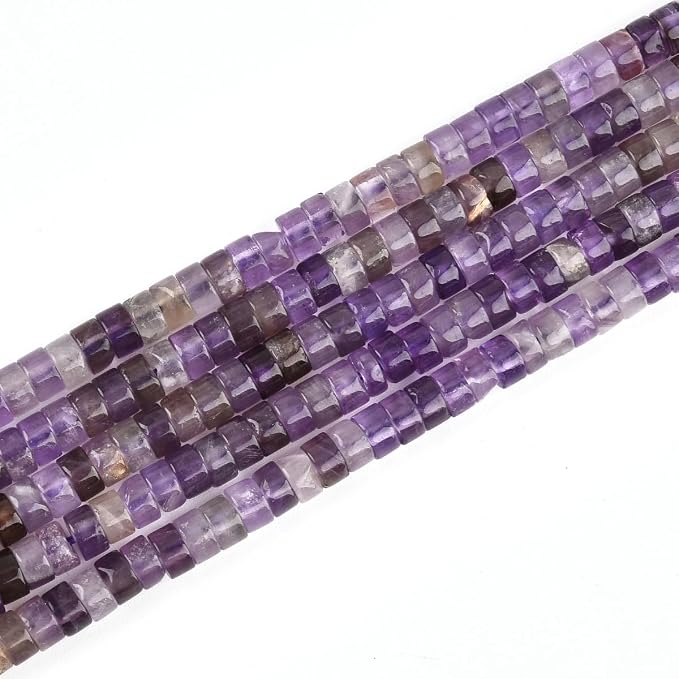 152pcs 4x2mm Natural Amethyst Heishi Disc Rondelle Spacer Stone Semi Precious - Image 4