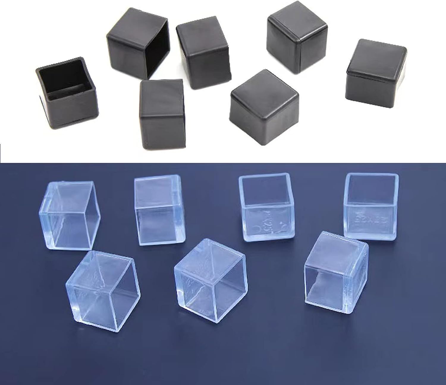 Still Awake 16 Pcs Black Square Anti-Slip Rubber Leg Tips Chair Leg Caps Furniture Floor Protectors Chair Table Bar Stool Leg Covers Furniture Leg Cube Feet 1.38 Inch x 1.38 Inch (35 x 35mm)