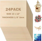 Basswood Sheets 1/8 X 12 X 12 Inch, 3 mm Plywood Sheets Balsa Wood Sheet Craft by RHQQ