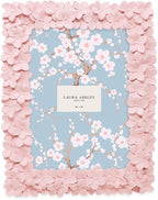 Laura Ashley 5x7 Pink Flower Textured Hand-Crafted Resin Picture Frame - Image 2