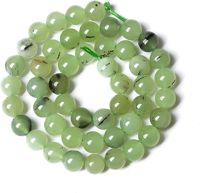 45pcs 8mm Natural Prehnite Jade Stone Round Loose Spacer Beads - Image 5