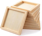 FSWCCK 10 Pack 7 x 7 inch Wood Panel Boards, Unfinished Wood Canvas Panels by FSWCCK