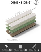 Fluxynara Cork Board Alternative Felt Strip Board 8-Pack 13"x2", Office Pin - Image 2