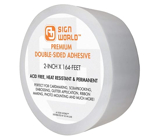 Best 2" Ultra-Thin Permanent Double-Sided Tape by AJSignWorld