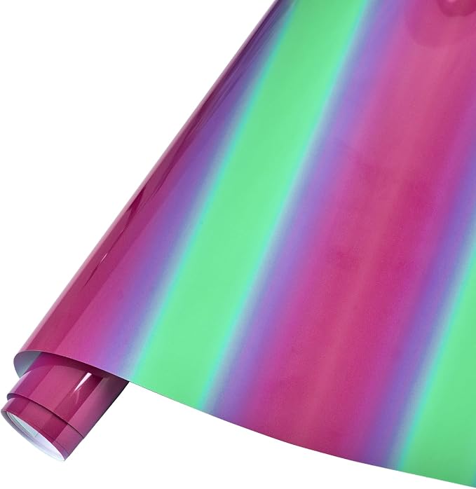 Tintnut Green Pink Gradient Heat Transfer Vinyl Roll, easy cut & weed, stretch by Tintnut