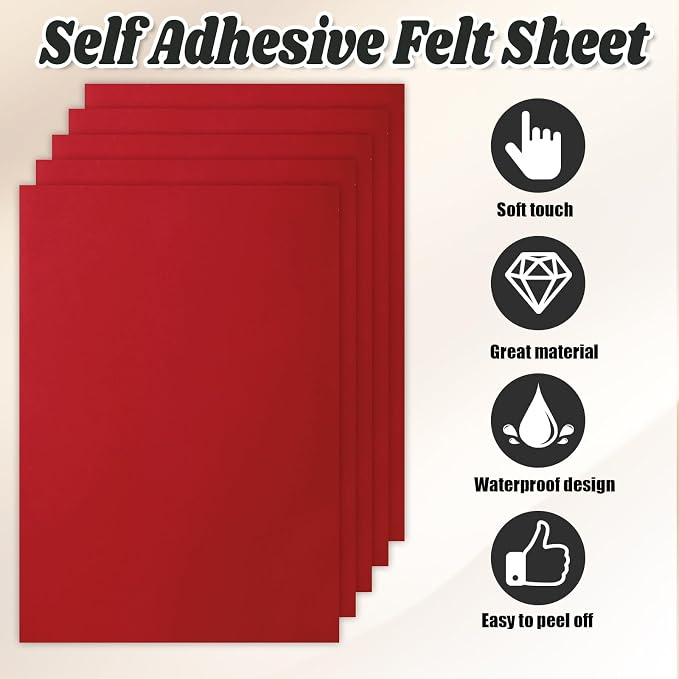 Biaungdo 6 Pcs 8 x 12 Inch Felt Fabric Sheets, - Image 6
