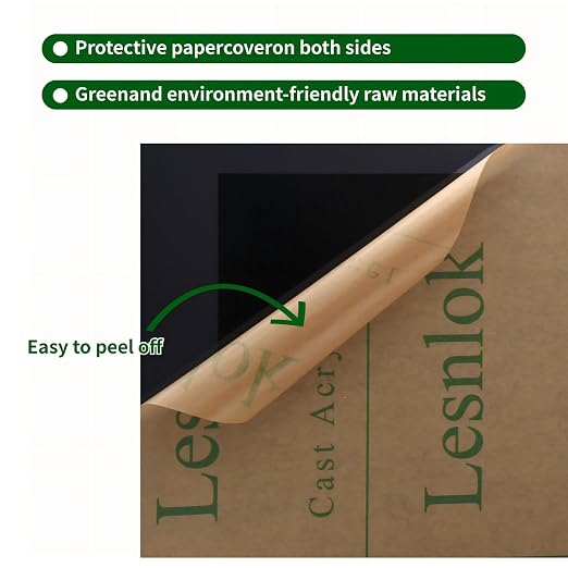 Lesnlok Black Transparent Acrylic Sheet 1/8 inch Thick 3mm 2 Pieces 12 x 16 - Image 6