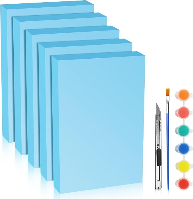 LuckyFoam Blue 5 Pack 12x7.5x1.5 inch Foam Sheets 1.5 Inch Thick | Polystyrene by LuckyFoam