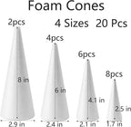 FFchuanhe 20-Pack Craft Foam Cones, Foam Tree Cones, - Image 2